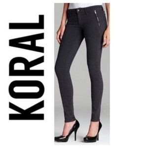 KORAL $198 Charcoal Skinny Trouser‎ Black Stretch Denim Jeans Size 26